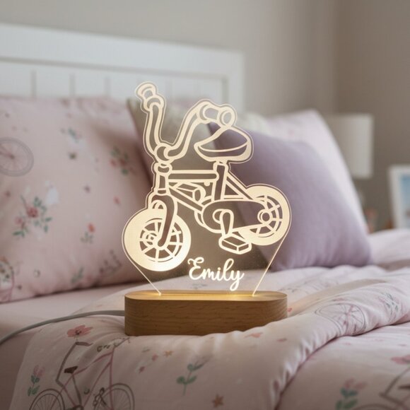 Bike Toy Custom Name Light • Personalized LED Cloud Decor • Baby Gift - Picture 8 of 8